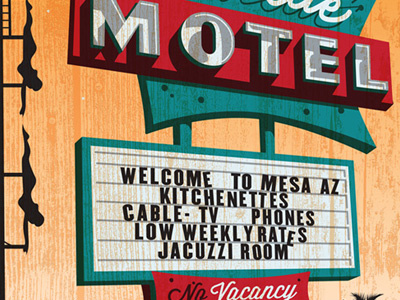 Vintage Starlite Motel americana arizona illustration marquee motel signage vector vintage