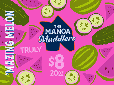 Manoa Muddlers branding design flat illustration vector