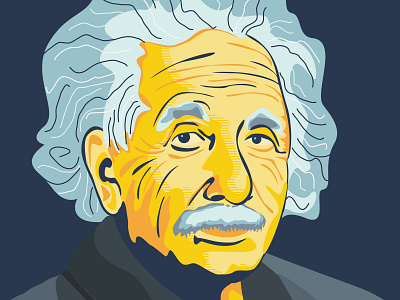 Albert Einstein flat illustration vector