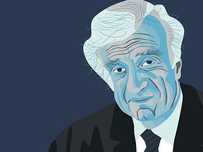 Elie Wiesel flat illustration vector