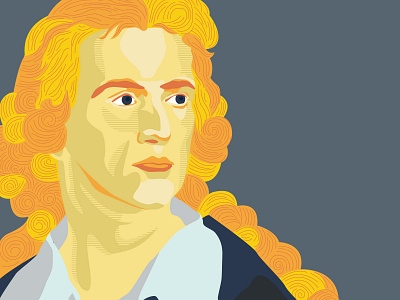 Friedrich Schiller flat illustration vector