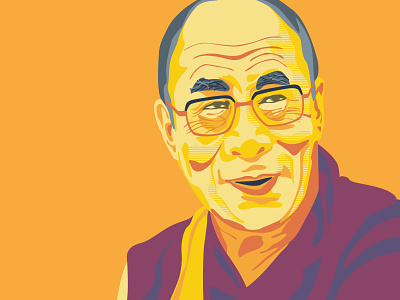 Dalai Lama illustration vector