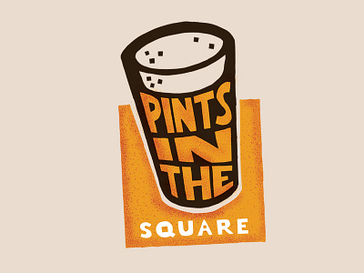 Pints In The Square branding illustration logo design