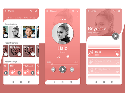 Concept: Music app adobe xd adobexd app concept design graphic design music ui