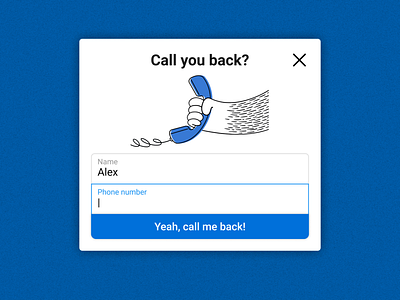 Callback form branding call back form callback form design form graphic design hairy hairy hand illustration linear linear illustration linear style ui user interface