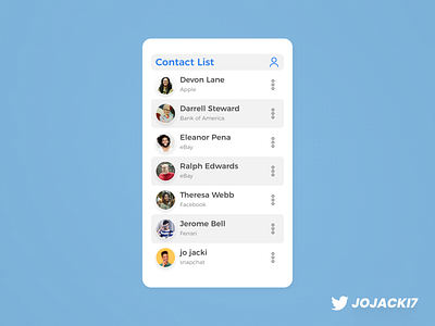 Contact List app daily design mobile ui ux