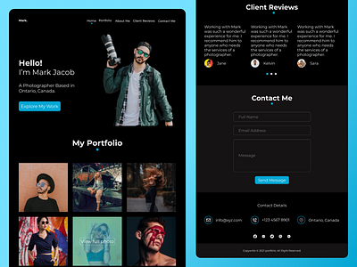 Portfolio Website for Photographer | UI/UX Design camera landing page photo photographer photography popular portfolio portfolio website trending ui website