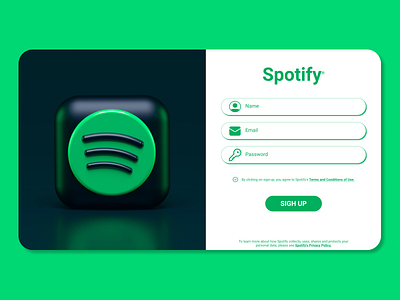 Spotify Sign up Page UI Redesign figma green landing page login page music podcast popular signup page trending ui ui design user interface ux design uxui web design website