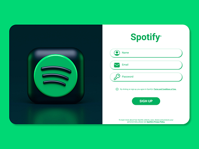 Spotify Sign up Page UI Redesign