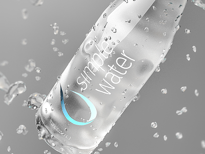 Simple Water Bottle 3d bottle branding minimal realflow simple simple water splash water