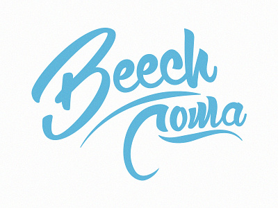 Beech Coma Records Logo beer marker pen summer surf type