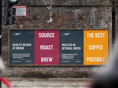 Workshop Coffee Branding bold coffee branding industrial design typography