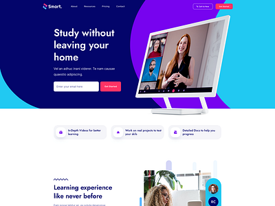 Online School (Home page) by Cristian Luchian on Dribbble