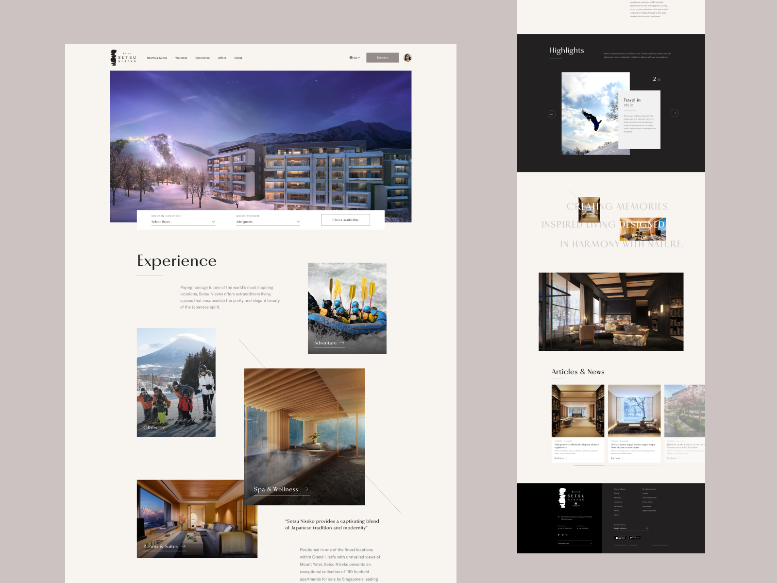 Setsu Niseko - Hotel by Cristian Luchian on Dribbble