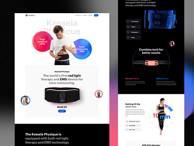 Product Landing Page - Overview core fitness healthy landing landing page product product presentation sport sports equipment tech product therapy ui design ux design web design