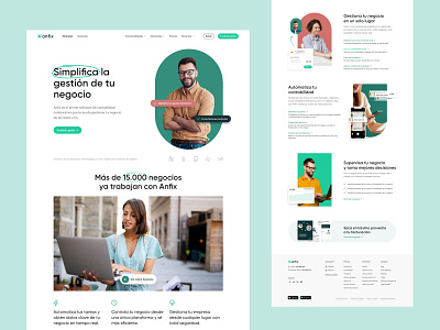 Anfix- Accounting Software accounting business design system figma green landing page management saas sketch testing ui web design website design