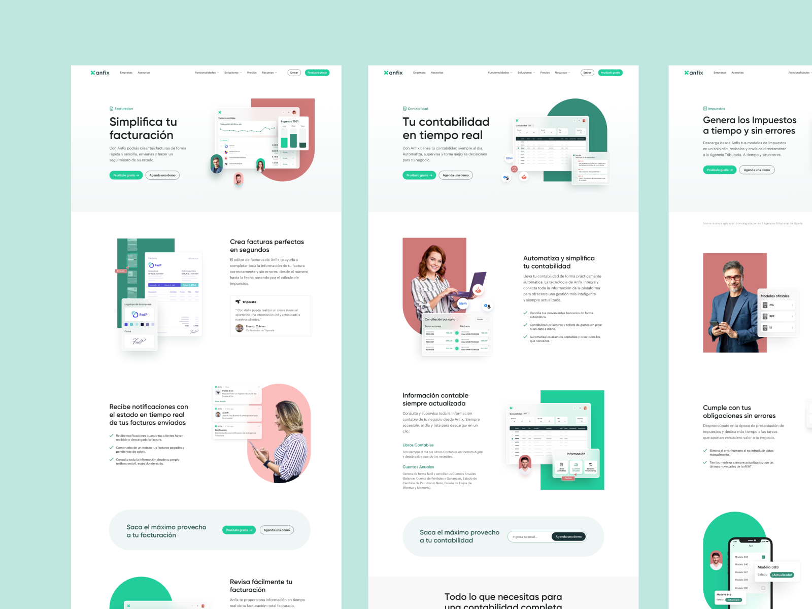 Features pages for Anfix (1) by Cristian Luchian on Dribbble