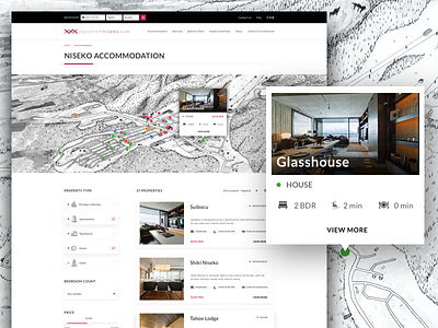 Redesign Niseko Accommodation book booking design icon travel ux web webdesign website