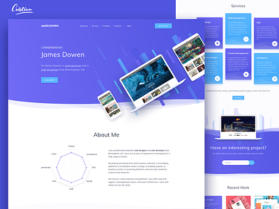 Homepage For A Great Developer By Cristian99sx On Dribbble