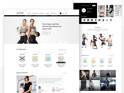 Supreme Nutrition | HomePage design e commerce ecommence ecommerce instagram marketing shop typography ui ux web web design webdesign website