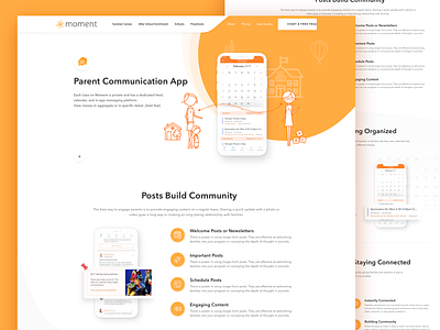 App Landing Page - Parent Communication business calendar communication design education education app kids parents school shedule ui web web design webdesign website