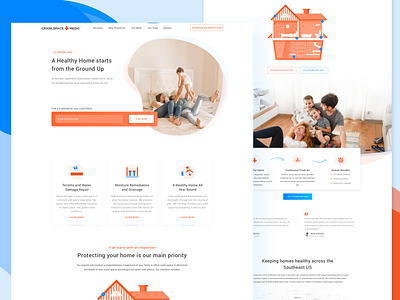 CrawlSpace Medic- Homepage branding design family health home illustration repairs ui ux web web design webdesign