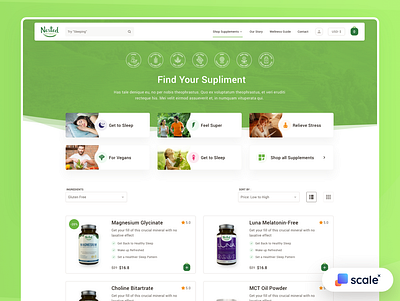 Supplements Shop - Product Grid branding ecommerce food green health products shop shopify supplements ui web web design