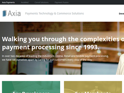 Axia Payments Homepage