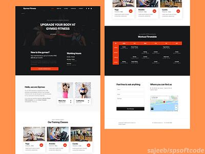Gym Web Landing Page using HTML, CSS, js, jq, bootstrap