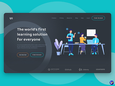 Learning Website Ui app ui course landing page design dribbble figma landing page learning website sketch spsoftcode topui ui uidesigner userexperience userinterface ux uxui webdesign webdevelopment website webui