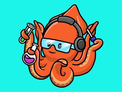 Squid animal character design graphic design illustration squid