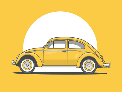 VW Beetle auto beetle bug car design graphic design illustration volkswagen vw beetle yellow