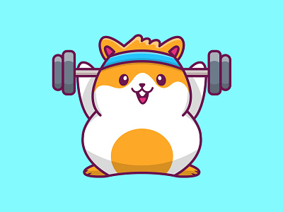 Hamster animal character design graphic design hamster illustration workout
