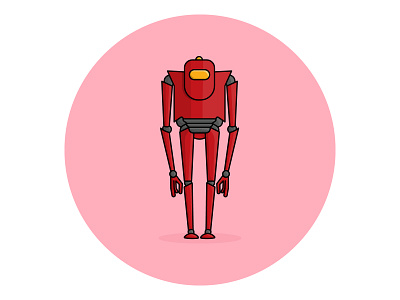 Red vector robot geek