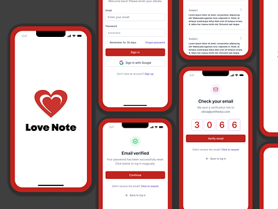 Love Note App branding clean design figma illustration modern