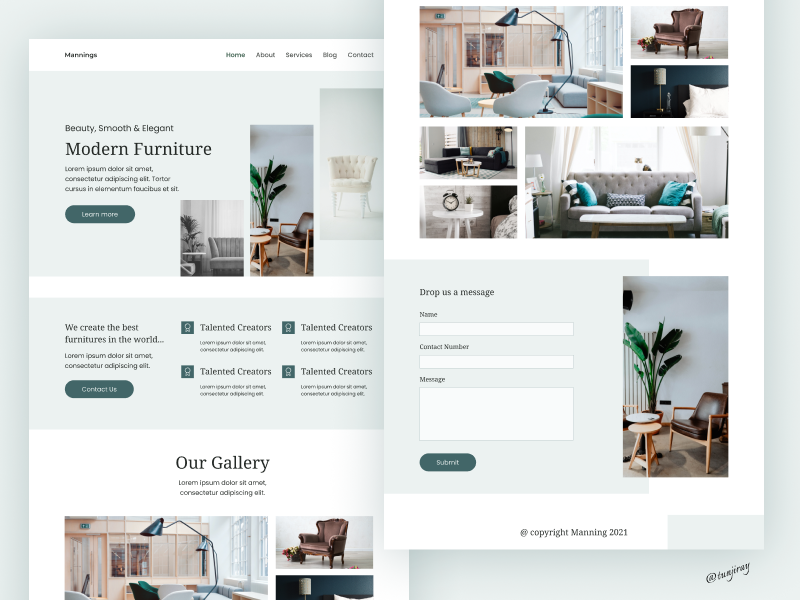 Furniture Landing Page by Adetunji ADENIRAN on Dribbble