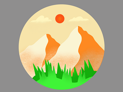 Mountains digital art drawing graphic design illustration