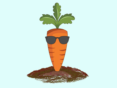 Cool carrot digital art drawing food graphic design illustration leaves minimal nature vegetable