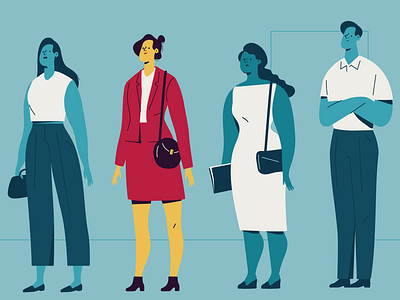 standing in line character character concept character design illustration men people snippet women