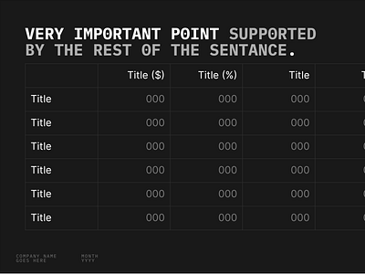 Simple tables are the best tables bestpitch deck design headline illustration logo pitch pitch deck presentation strategy tabel