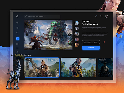 Gamer Portal - Game Info Page app concept design gaming store ui