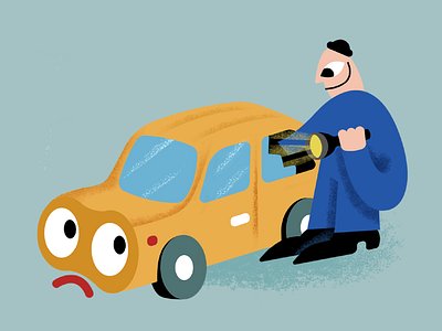 Thief car car theft character illustration man sadness theft thief vector