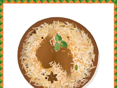 Biryani design doodles food illustration indian typography vector