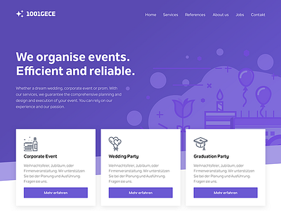 1001gece - Event Management Landing Page