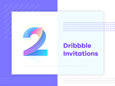 Illustration for Dribbble Invitations 2 card clean dribbble gradient illustration invitation poster typography