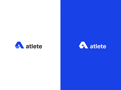 Atlete Sport Tracker blue branding clean design flat icon logo simple swiss typography ux vector