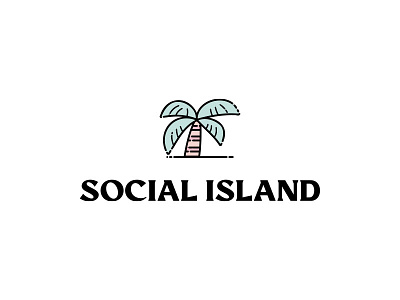 Social Island branding design icon illustration island lettering logo modern palm palmtree social stacked typography vector