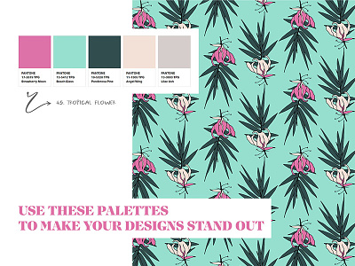 Pantone Color Palette For Branding branding color color palette color scheme green illustrator indesign logo neutral photoshop pink tropical