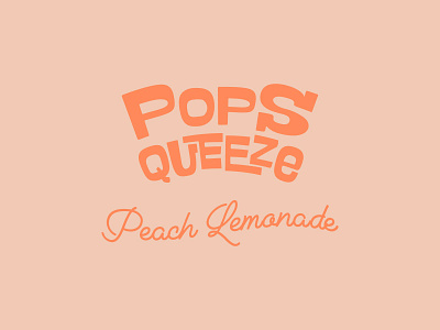 Popsqueeze Peach Lemonade - Logo brand brand design branding branding design color fancy fun identity lettering logo logo design logotype modern palette pop typography