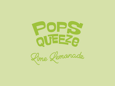 Popsqueeze Lime Lemonade - Logo brand brand design branding branding design color fancy fun identity lettering logo logo design logotype modern palette pop typography